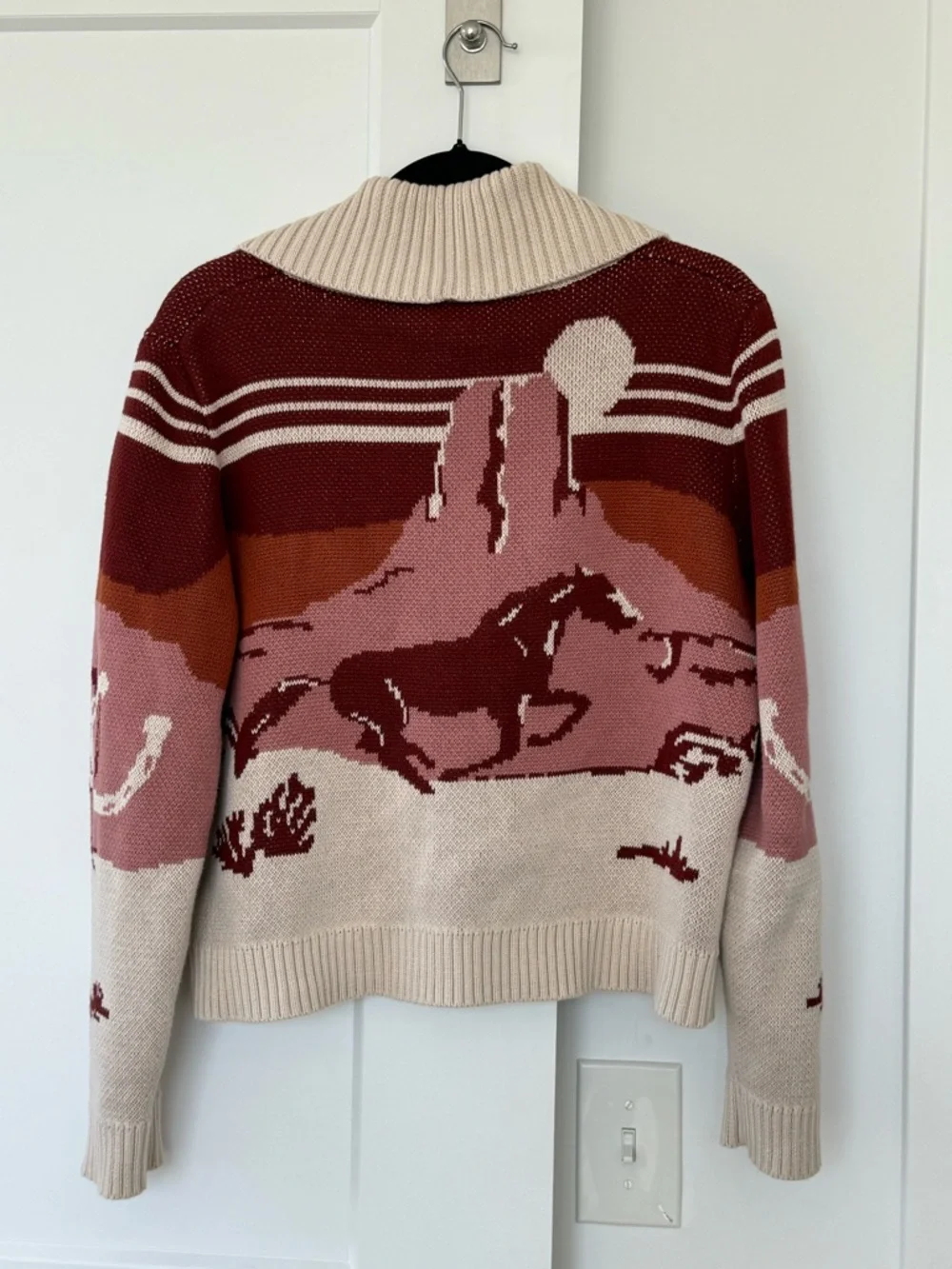 Pendleton Desert Scene Shawl Collar Cardigan - Cream & Rust - Picture 2 of 3